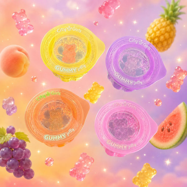 Máscara Labial City Girls Gummy Jelly Hidratante com Ursinho