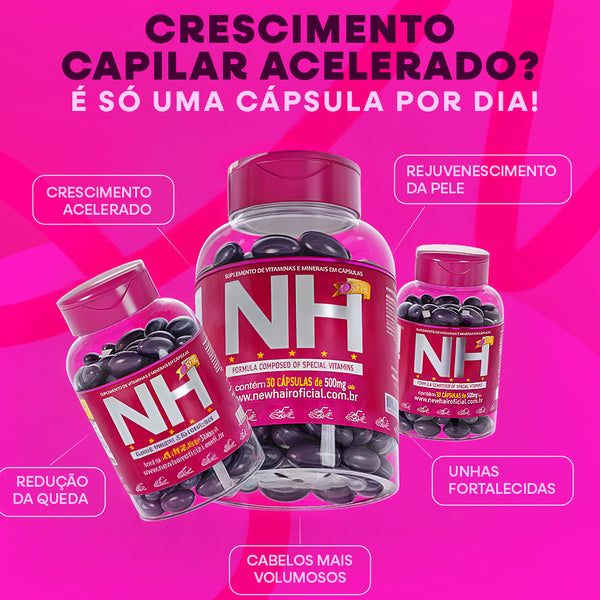 New Hair NH Belkit 30 cápsulas | Crescimento capilar e redução da queda