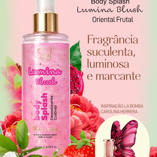 Body Splash Lumina Blush Shimmer Soul Cosméticos 200ml Oriental Frutal
