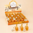 Lip Gloss Honey Kiss Miamake Chaveiro Hidratante Cheiro de Mel Formato Colmeia