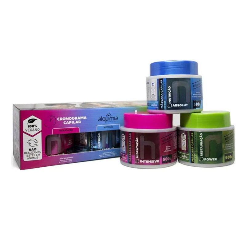 Kit Cronograma Capilar Hidratação Nutrição Reconstrução