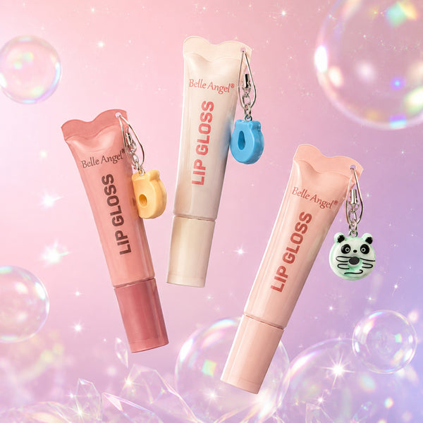Lip Gloss Belle Angel com Chaveiro Fofo Colecionável – Brilho Labial Hidratante