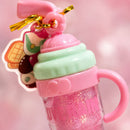 Lip Gloss Love Rain Mini Caneca com Glitter – Brilho Labial Kawaii Infantil Teen