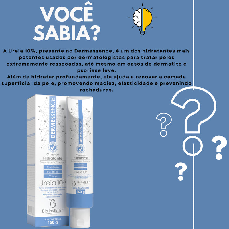 Bio Instinto Dermessence - Creme Desodorante e Hidratante Corporal Ureia 150g