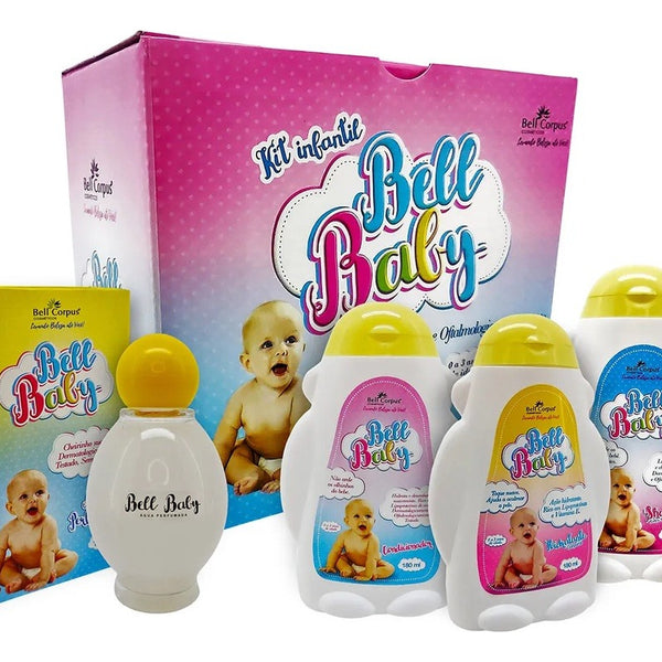 Kit Infantil Banho Bell Baby Com 4 Peças Limpeza Segura