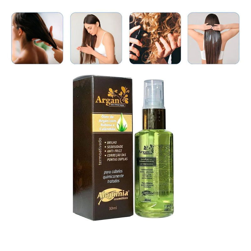 Óleo Argan Com Babosa E Calêndula 30ml - Alquimia