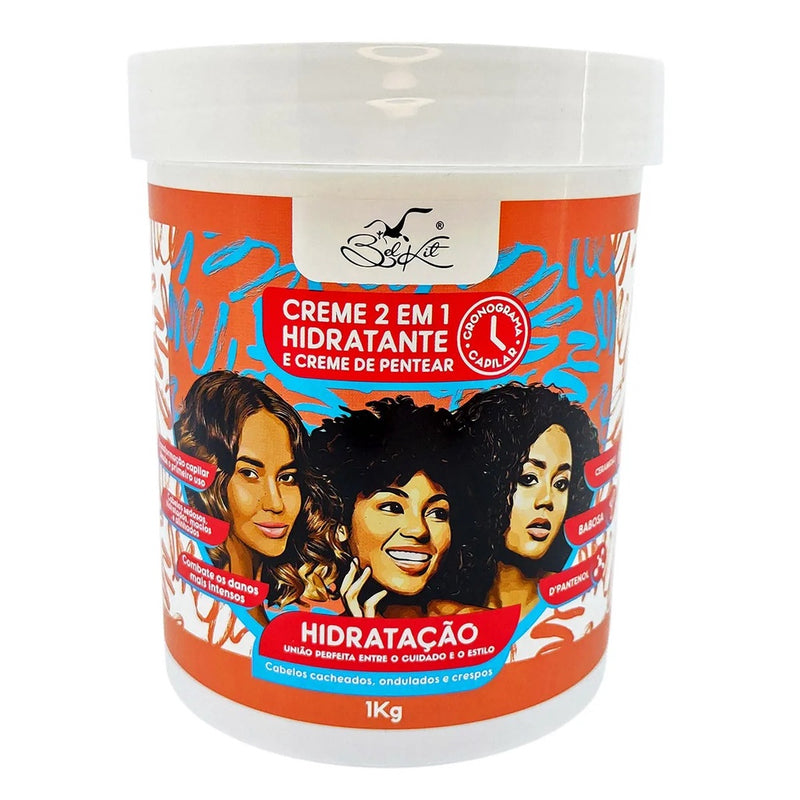 1 Mascara Capilar Profissional 2 em 1 Belkit 1 Kg - Hidratação