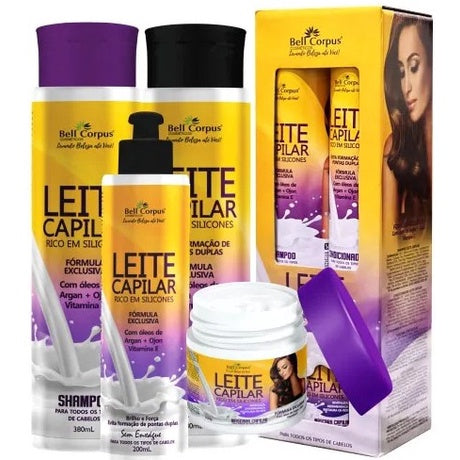 Kit Capilar Leite Siliconizado (4 itens na caixa) - Bell Corpus
