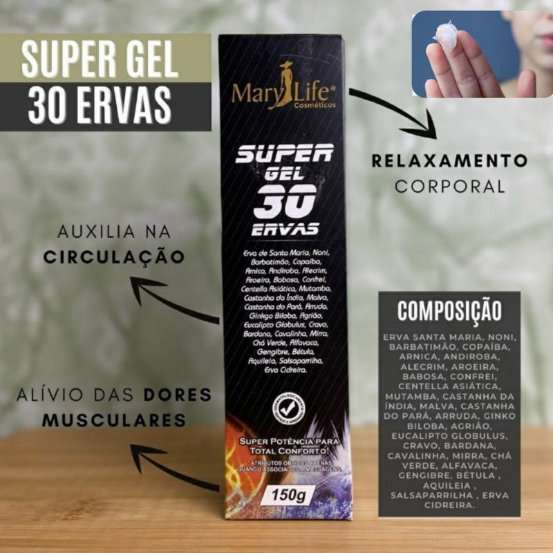 Super Gel 30 Ervas Mary Life - 150g ou 250g - Bioinstinto &gt;