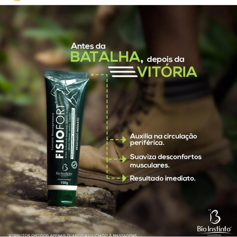 Pomada massageadora desodorante Fisiofort 150g Bio instinto academia,dores musculares,treino
