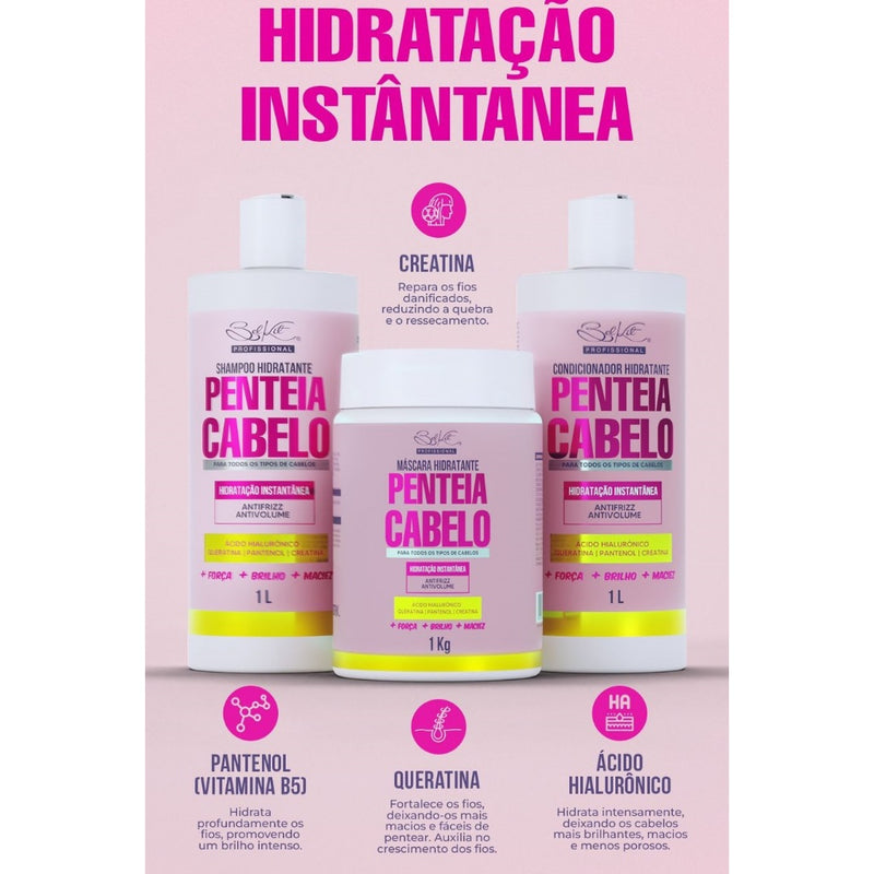 Kit Penteia Cabelo Hidratação Instantânea (3 Und) - 1 kg BelKit