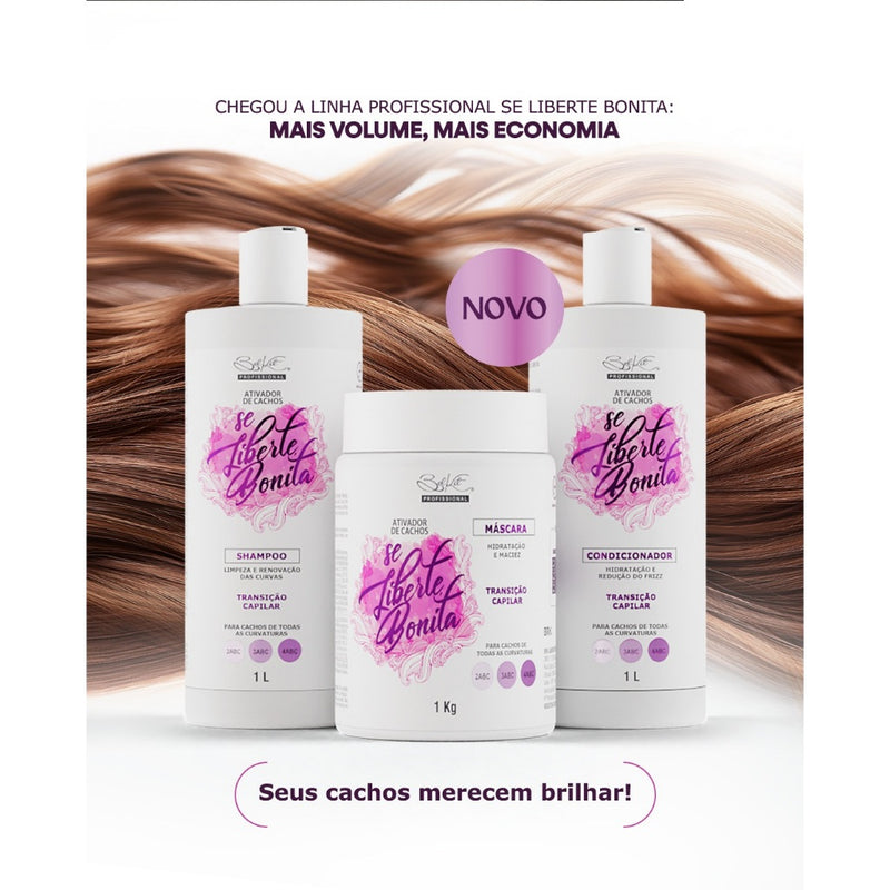 Kit Ativador de Cachos Se liberte Bonita 1L Belkit 3 Itens