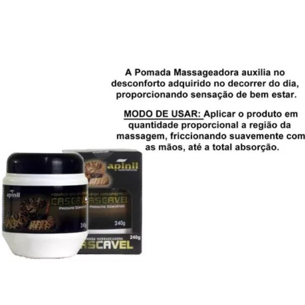 Pomada Massageadora Cascavel 240 Gr- Apinil Cosméticos