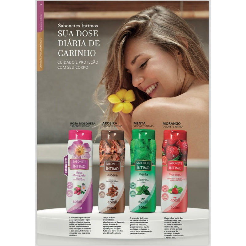 Sabonete íntimos líquido Apinil cosmético.