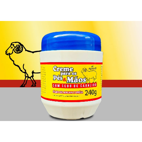 Creme para pés e mãos Sebo de Carneiro  240gr - apinil