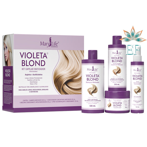 Kit Capilar Matizador VIOLETA BLOND 4 Itens MARY LIFE