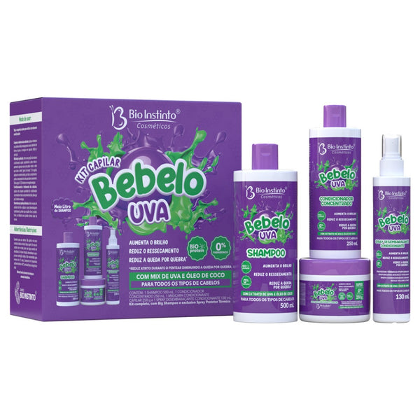 Kit Capilar Bebelo Uva – Hidratação Profunda e Brilho Intenso para Seus Cabelos
