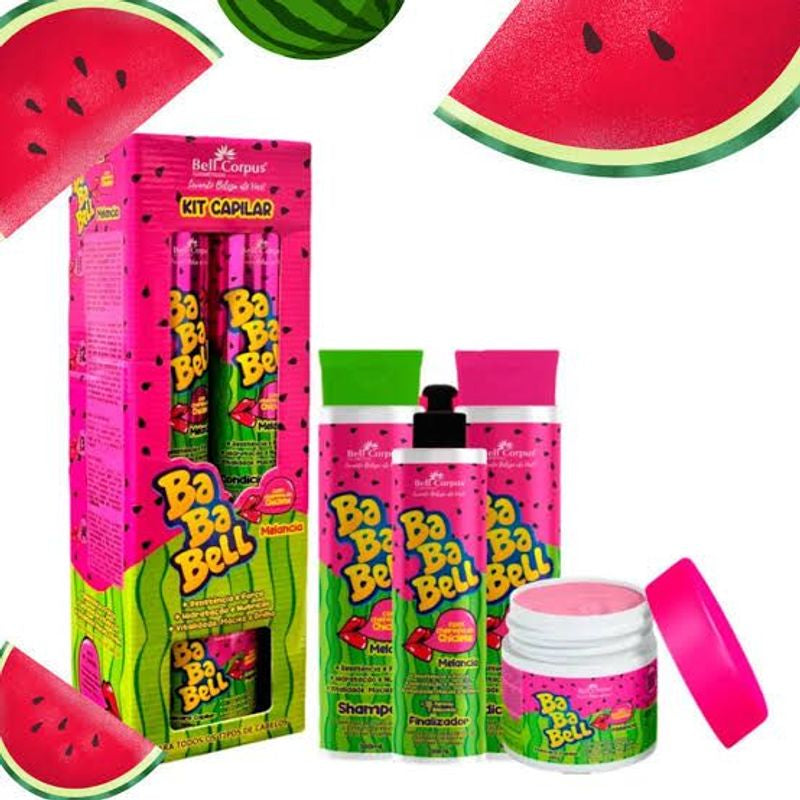 Kit Capilar Completo Cheirinho de Chiclete - Shampoo, Condicionador, Máscara e Finalizador