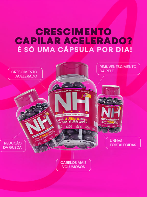 New Hair NH Belkit 30 cápsulas | Crescimento capilar e redução da queda