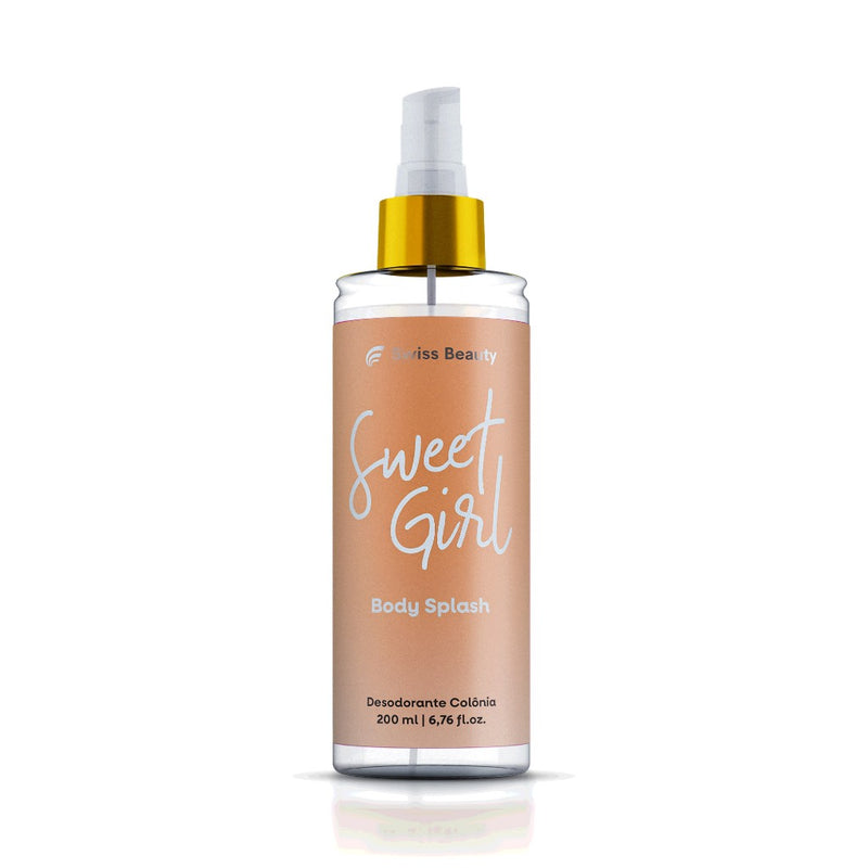 Body Splash Alta Fixação Sweet Girl 200ml Fragância Mandarina Verde e Framboesa Swiss Beauty Belkit