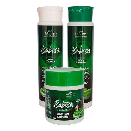 Kit Tratamento Capilar Original Babosa Bell Corpus Shampoo Condicionar e Mascara 3 Itens Bell Corpus