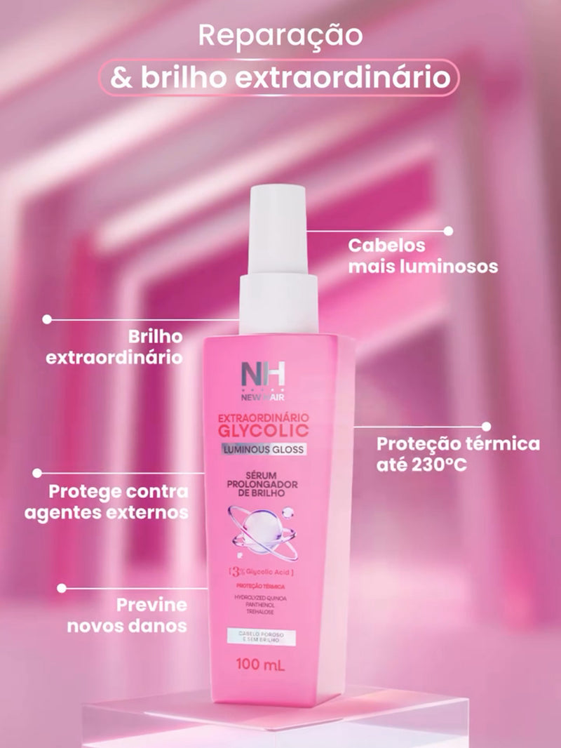 Sérum Capilar Glycolic 100ml New Hair | Sérum para cabelo, Reconstrução e Proteção