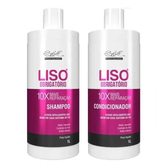 Kit Capilar Liso Obrigatório 1 Litro Belkit 3 Itens