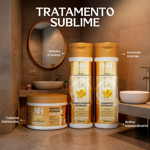 Kit Capilar Óleo Extraordinário NEW HAIR (3 itens) - Shampoo, Condicionador e Máscara