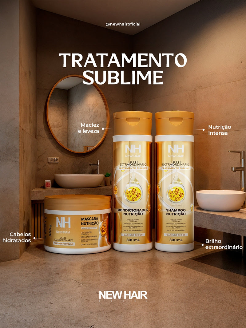 Kit Capilar Óleo Extraordinário NEW HAIR (3 itens) - Shampoo, Condicionador e Máscara