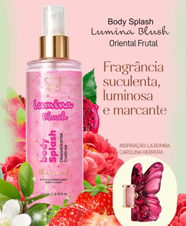 Body Splash Lumina Blush Shimmer Soul Cosméticos 200ml  Oriental Frutal