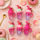 Lip Gloss Love Rain Mini Caneca com Glitter – Brilho Labial Kawaii Infantil Teen