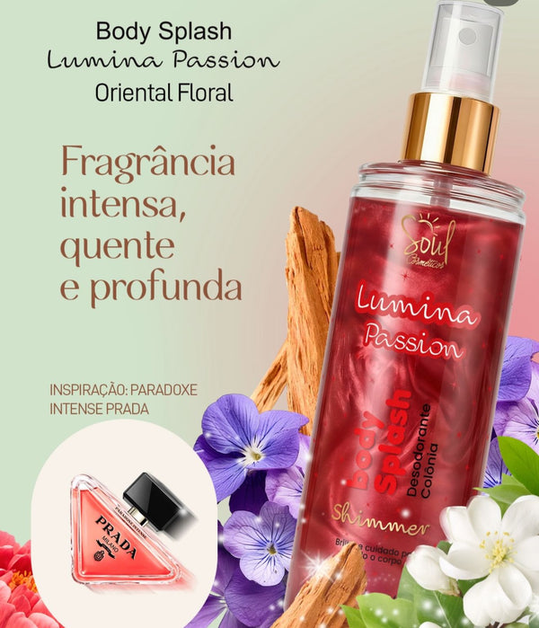 Body Splash Lumina Passion Shimmer Soul Cosméticos 200ml Oriental Floral
