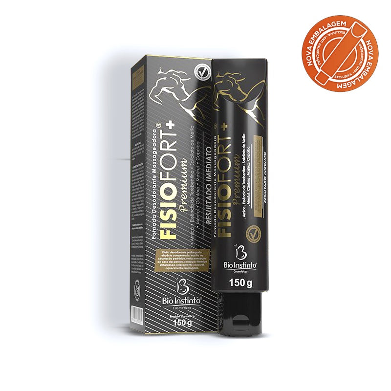 Pomada Massageadora Fisiofort Premium Preta - 150g - Bio Instinto