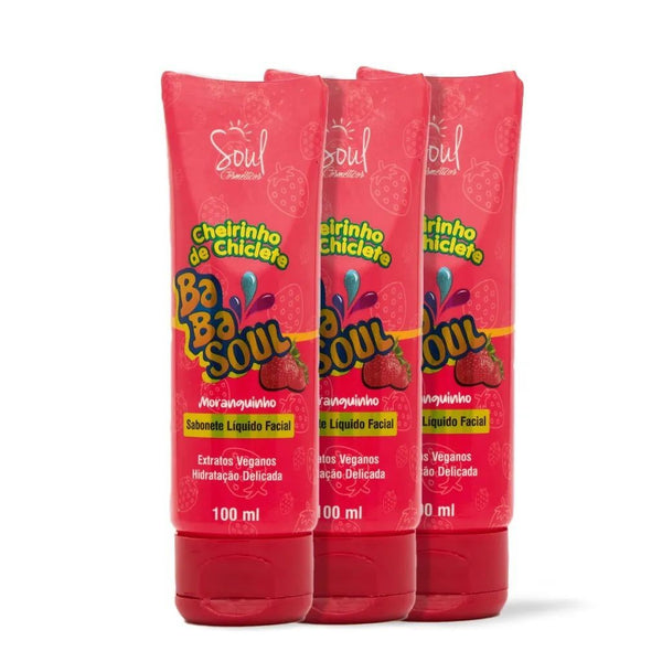 Sabonete Líquido Facial Cheirinho de Moranguinho Soul Cosméticos Atacado
